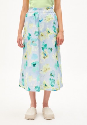 ARMEDANGELS AAIMEMI AQUA FLORAL Woven Skirt Regular Fit made of Organic Cotton Morning Sky | EWGDP7359