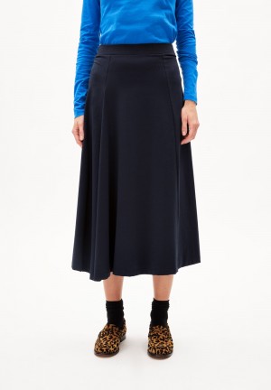 ARMEDANGELS AVAA LOUAA Jersey Skirt Relaxed Fit made of Organic Cotton Mix Night Sky | PKQTF7935