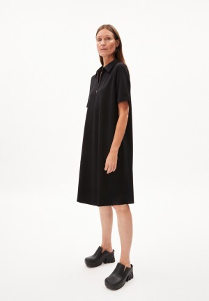 ARMEDANGELS CAMILAARA Jersey Dress Loose Fit made of Organic Cotton Mix Černé | LDJNI6109