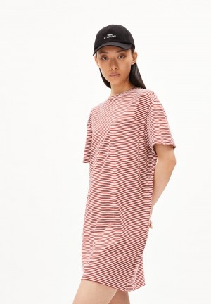 ARMEDANGELS CHAARA LOVELY STRIPES Jersey Dress Relaxed Fit made of Organic Cotton Tmavě | XUTRS0217