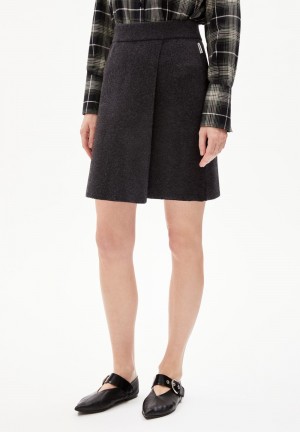 ARMEDANGELS DARLAA Knit Skirt Regular Fit made of Organic Wool Mix Steel Melange | IBZPR7294