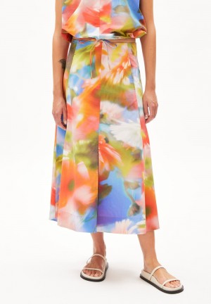 ARMEDANGELS DELIAA NOSTALGIAA Woven Skirt Regular Fit made of Organic Cotton Červené | IEVMR5071