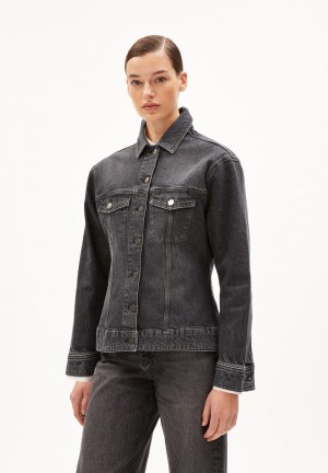 ARMEDANGELS DENSIAA Denim Jacket Oversized Fit made of Organic Cotton Mix Washed Obsidian | EXZFA3917