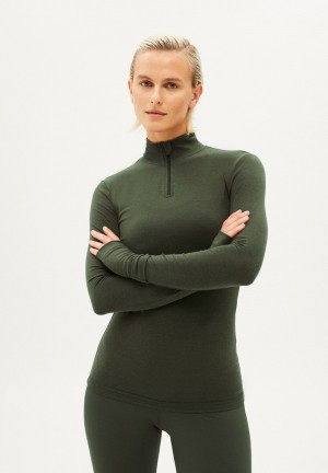 ARMEDANGELS DESNAA Activewear Longsleeve Slim Fit made of TENCEL™ Lyocell Mix Světle Zelene | ISUBT3657