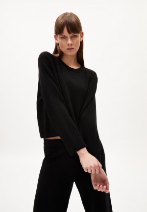 ARMEDANGELS DILIRIAA REGLANA Sweater Loose Fit made of Organic Wool Mix Černé | BLSWY0879