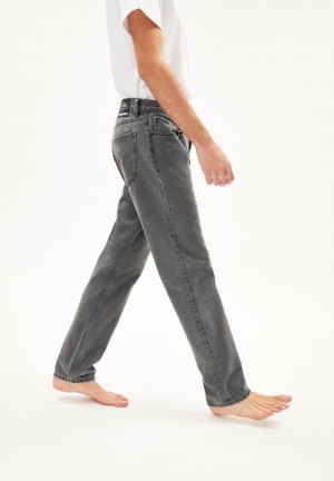 ARMEDANGELS DYLAANO Jeans Straight Leg Mid Waist recycled Cotton Non-Stretch Černé | YZARC6904