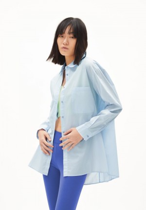 ARMEDANGELS EALGAA Blouse Loose Fit made of Organic Cotton Morning Sky | EVJAM1257