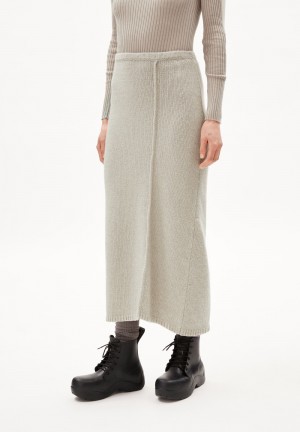 ARMEDANGELS ENOLAA SOFT Knit Skirt Regular Fit made of Merino-Wool Mix Sand Stone | RSTIO8021