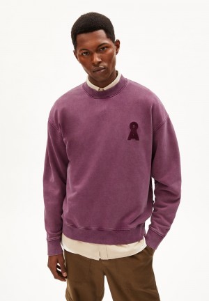 ARMEDANGELS FAALOS GMT DYE Sweatshirt Relaxed Fit made of Organic Cotton Crushed Berry Washed | ZERKP3612