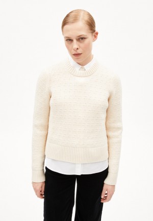 ARMEDANGELS FABIOLAA Sweater Regular Fit made of Organic Wool Mix Oatmilk | NSCYX7214