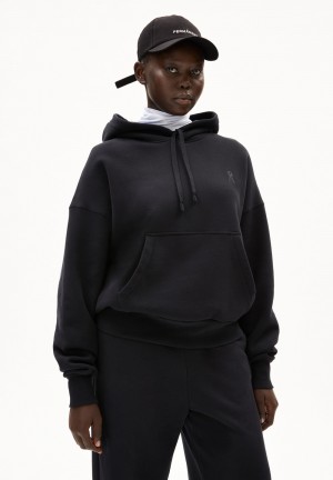 ARMEDANGELS FRANCISARAA Sweathoodie Oversized Fit made of Organic Cotton Černé | JEVGA2439