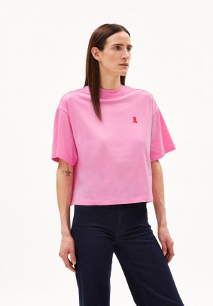 ARMEDANGELS FREDERIKAA Heavyweight T-Shirt Relaxed Fit made of Organic Cotton Růžové | WCPFN1469