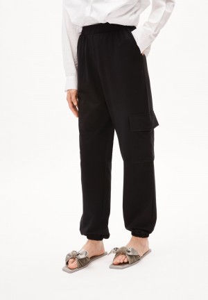 ARMEDANGELS GAABRIELE UTILITY Jersey Pants made of Organic Cotton Mix Černé | TRJAP7461