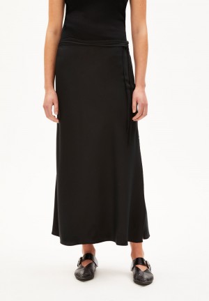 ARMEDANGELS GRAATIA Woven Skirt Regular Fit made of TENCEL™ Lyocell Mix Černé | JPSCW4078