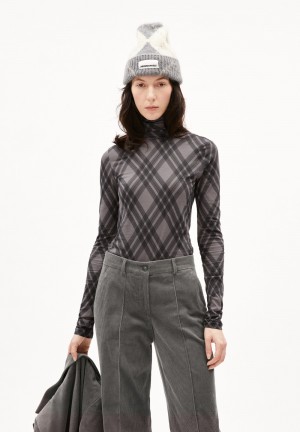 ARMEDANGELS GRAZILIAA ARGYLE Longsleeve Slim Fit made of Organic Cotton Iron Cast | IVNDY1498