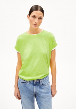 ARMEDANGELS IDAARA T-Shirt Loose Fit made of Organic Cotton Super Lime | XWNOT6058