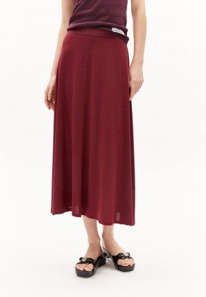 ARMEDANGELS ILENIAA LARAA Jersey Skirt Loose Fit made of TENCEL™ Lyocell Mix Tmavě | WVDCY1594