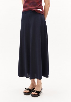 ARMEDANGELS ILENIAA LARAA Jersey Skirt Loose Fit made of TENCEL™ Lyocell Mix Night Sky | HTLFO6498