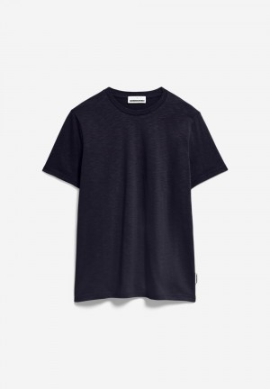 ARMEDANGELS JAAMES STRUCTURE Heavyweight T-Shirt Regular Fit made of Organic Cotton Night Sky | NVGHK5409