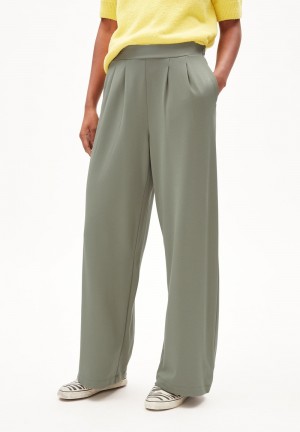 ARMEDANGELS JUANAA PUNTO Jersey Pants made of LENZING™ ECOVERO™ Viscose Mix Šedé Zelene | VDLMS8046