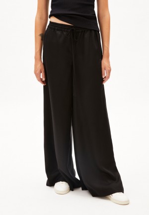 ARMEDANGELS KAADIA WIDE Woven Pants made of TENCEL™ x REFIBRA™ Lyocell Černé | AVNWH4752