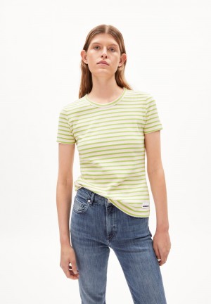 ARMEDANGELS KARDAA STRIPES Rib-T-Shirt Regular Fit made of Organic Cotton Mix Světle | JDWCE5746