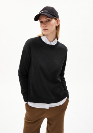 ARMEDANGELS LARUNAA Sweater Loose Fit made of Organic Cotton Mix Černé | ZXRNF6092