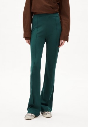 ARMEDANGELS LEYLAARI Jersey Pants made of LENZING™ ECOVERO™ Mix Teal Stone | KEVHL8740