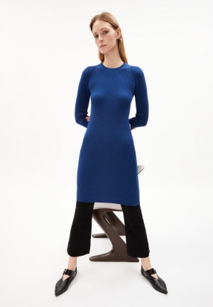 ARMEDANGELS LIAA RN Knit Dress Slim Fit made of Organic Cotton Indigo | DFZRX9371