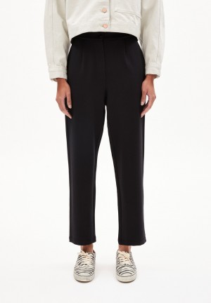 ARMEDANGELS LINAA LOU Jersey Pants made of Organic Cotton Mix Černé | VSDGZ2358