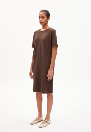 ARMEDANGELS MAAILANA Jersey Dress Regular Fit made of LENZING™ ECOVERO™ Mix Warm Slate | EGWYH0359