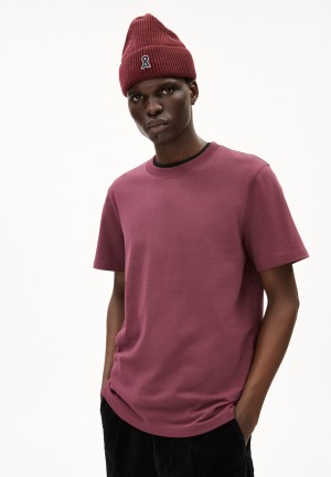 ARMEDANGELS MAARKOS Heavyweight T-Shirt Relaxed Fit made of Organic Cotton Mix Cranberry Juice | ZAMBX8570