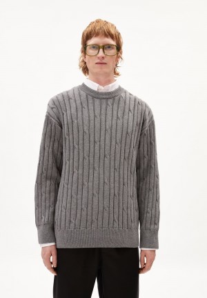 ARMEDANGELS MAASIMES Sweater Regular Fit made of Merino-Wool Mix Šedé | GPSFA4612