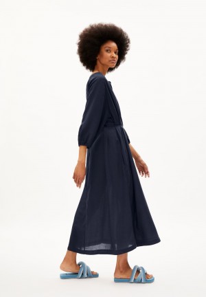 ARMEDANGELS MADITHAA Woven Dress Oversized Fit made of TENCEL™ Lyocell Night Sky | GQVHI3028