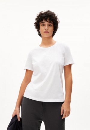 ARMEDANGELS MARAA LANAA T-Shirt Regular Fit made of Organic Cotton Bílé | PZJSD4560