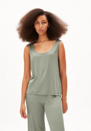 ARMEDANGELS MINAAMI Top Relaxed Fit made of TENCEL™ Lyocell Mix Šedé Zelene | KSOHT5493