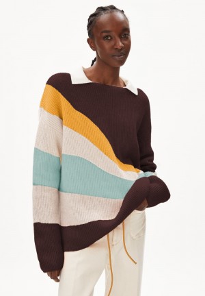 ARMEDANGELS MIYAAS MULTICOLOR Knit Sweater Loose Fit made of Organic Wool Mix Fudge | RSJXF4609