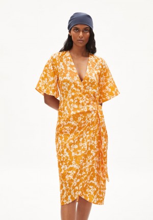 ARMEDANGELS NATAALE MANGORANGE Woven Dress Regular Fit made of TENCEL™ Lyocell Mangorange | ATUKV6279