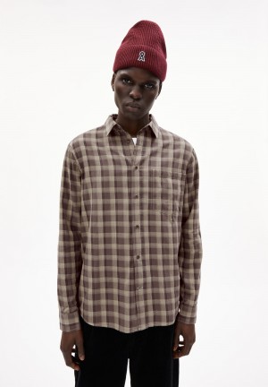 ARMEDANGELS NOAAMOS Shirt Relaxed Fit made of Organic Cotton Iron Cast-sand Stone | CYPWO6857