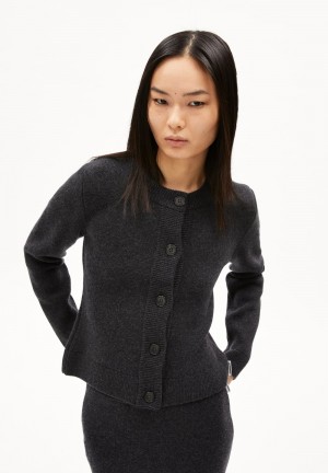 ARMEDANGELS OLWENAA Knit Jacket Slim Fit made of Organic Wool Mix Steel Melange | IORAY0362