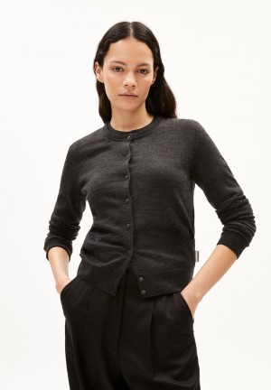 ARMEDANGELS OPHALIAA MERINO Cardigan Slim Fit made of Merino-Wool Steel Melange | HNFWG8043