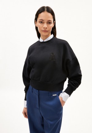 ARMEDANGELS PHILIAA Sweatshirt Oversized Fit made of Organic Cotton Černé | KIHSN3028