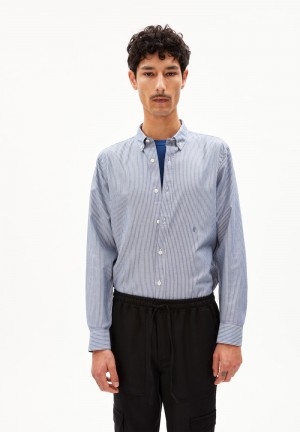 ARMEDANGELS QUAASA STRIPES Shirt Regular Fit made of Organic Cotton Indigo | AEYWS5032