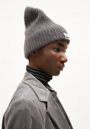 ARMEDANGELS SNOWAA Beanie made of Mohair Wool Mix Iron Cast | NCGWO0562