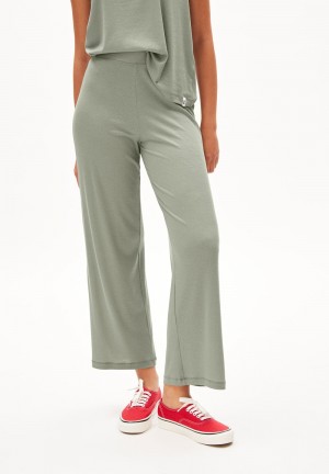 ARMEDANGELS STELLAARA Jersey Pants made of TENCEL™ Lyocell Mix Šedé Zelene | KOVXU1628