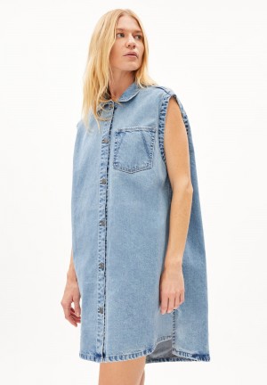 ARMEDANGELS TAALUHLA Denim Dress Slim Fit made of recycled Cotton Blankyt | HYUZT6927