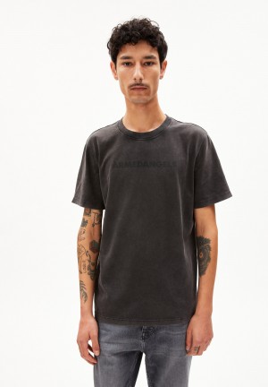 ARMEDANGELS TAALU GMT DYE Heavyweight T-Shirt Relaxed Fit made of Organic Cotton Černé | ERQKW4783