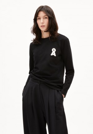 ARMEDANGELS TAAMINARA Å EMBRO Heavyweight Longsleeve Regular Fit made of Organic Cotton Mix Černé | GVCST4208