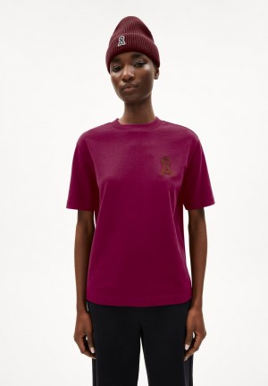 ARMEDANGELS TARJAA Å EMBRO Heavyweight T-Shirt Loose Fit made of Organic Cotton Mix Cherry Juice | MVAGL8153