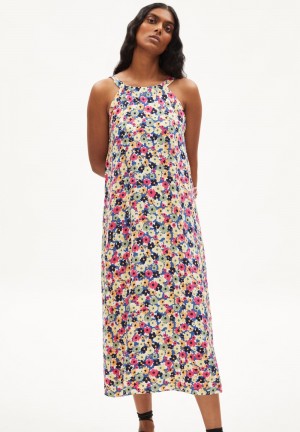 ARMEDANGELS THORAA PAINTED BLOOM Woven Dress Regular Fit made of LENZING™ ECOVERO™ Viscose Blueniverse | TOCWY2543